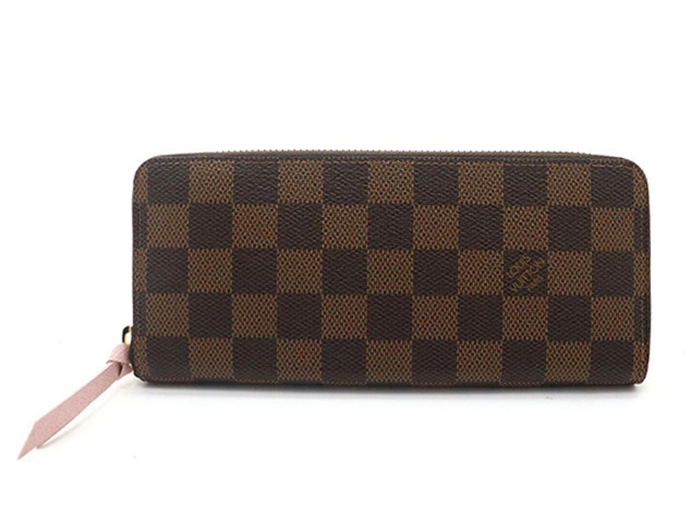 LOUIS VUITTON Portefeuille Clemence Round Long Wallet Damier Rose Pink Ballerine